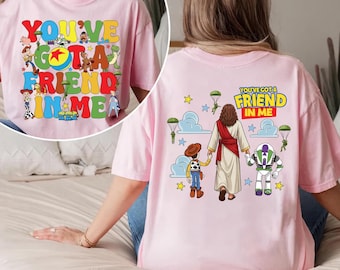 Jesus You've Got A Friend In Me PNG, Jesus Toy Friends Clipart, Christian Cartoon PNG, Faith Friendship Design, Magic Kingdom Sublimation