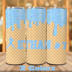 Eis Drip Personalisierte 20 Unzen Tumbler Wrap Flasche Baseball Geschenk für Jungen, Baseball 20 Unzen Skinny Tumbler Png, Team Geschenk, Jugend Baseball Geschenk