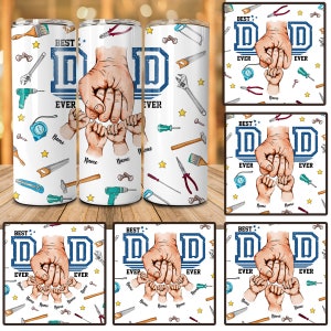 Paquete Día del Padre Fist Bump Set 20oz Tumbler Wrap, Papá Fist Bump Tumbler Png, Mejor papá de todos los tiempos 20oz Flaco Vaso, Diseño de herramientas de papá