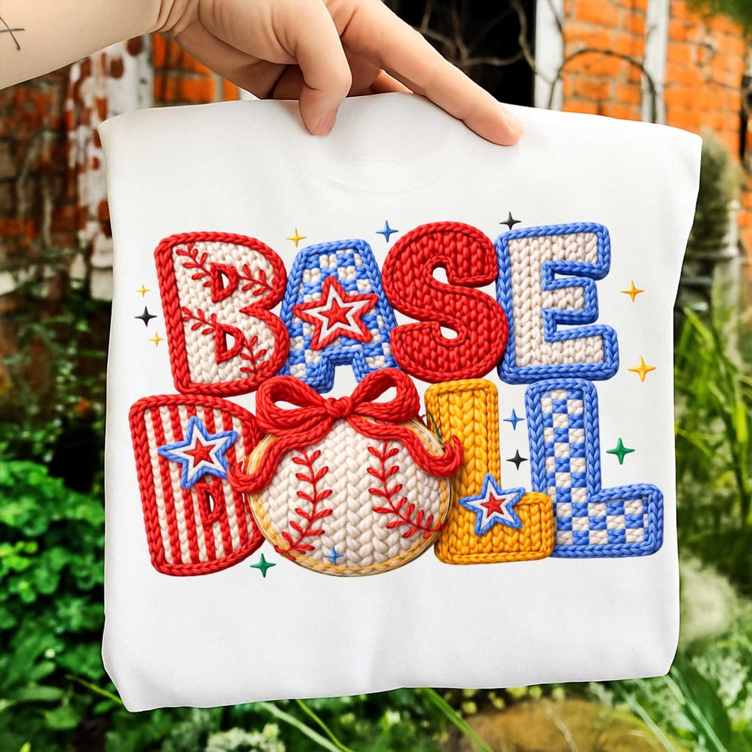 Latch Hook Yarn Baseball Coquette Png, Game Day Baseball Png, Faux Yarn ...