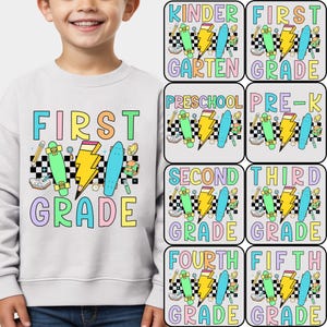 Back To School Boys PNG Bundle, Skateboard Back To School Png, Pre-K to Third Grade Png, Kid Toddler Boy Shirt Design, First Day School Png