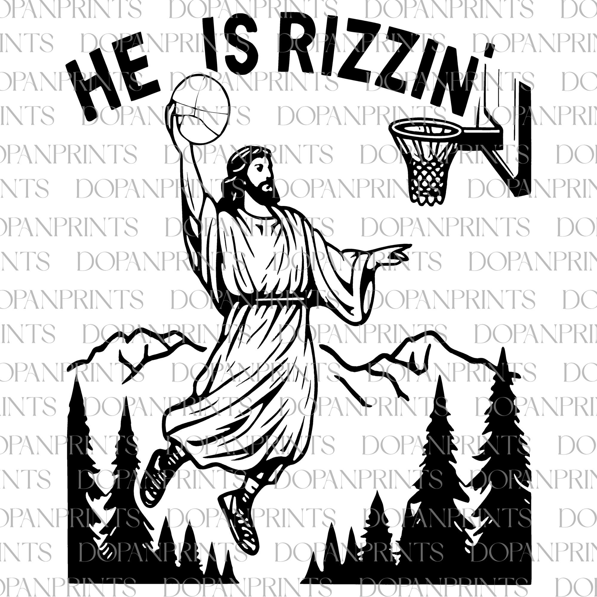 He is Rizzin' Svg, Funny Jesus Easter Svg, Jesus Playing