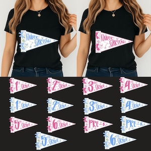 Preppy Back to School Grade Bundle PNG, Coquette Teacher PNG, Floral Pennant Flag, School Spirit Teacher Png,Pre-k 1st/2nd/3rd/4th Grade Bow