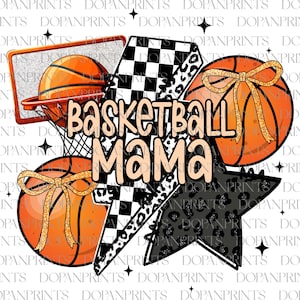 Basketball Mama Png, Basketball Coquette Png, Basketball Game Day Bow Png, Basketball Mom Png, Leopard Ball, Team Spirit, Checkered Baseball
