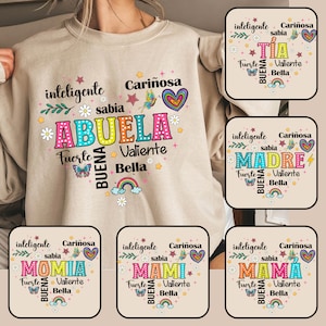 Bundle Madre Png, Spanish Mama Png, Mother&#39;s Day Png, Mom Life Png, Mama Heart Sweatshirt, Floral Madre Png, Mom Bright Doodle, Grandma Gift