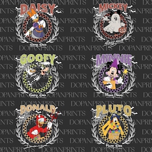 Cartoon kariertes Halloween PNG Bundle, Maus und Freunde Halloween Png, Maus Nicht So Gruselige Halloween Party, Charaktere Halloween Kinder Design