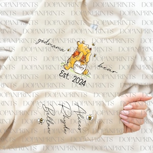 Custom Grandma Bear Est.2024 Png, Mama With Kid Name on Sleeve, Retro Mama Bear Png, Mother&#39;s Day Png, Grandma Est Sweatshirt, Gift For Mom