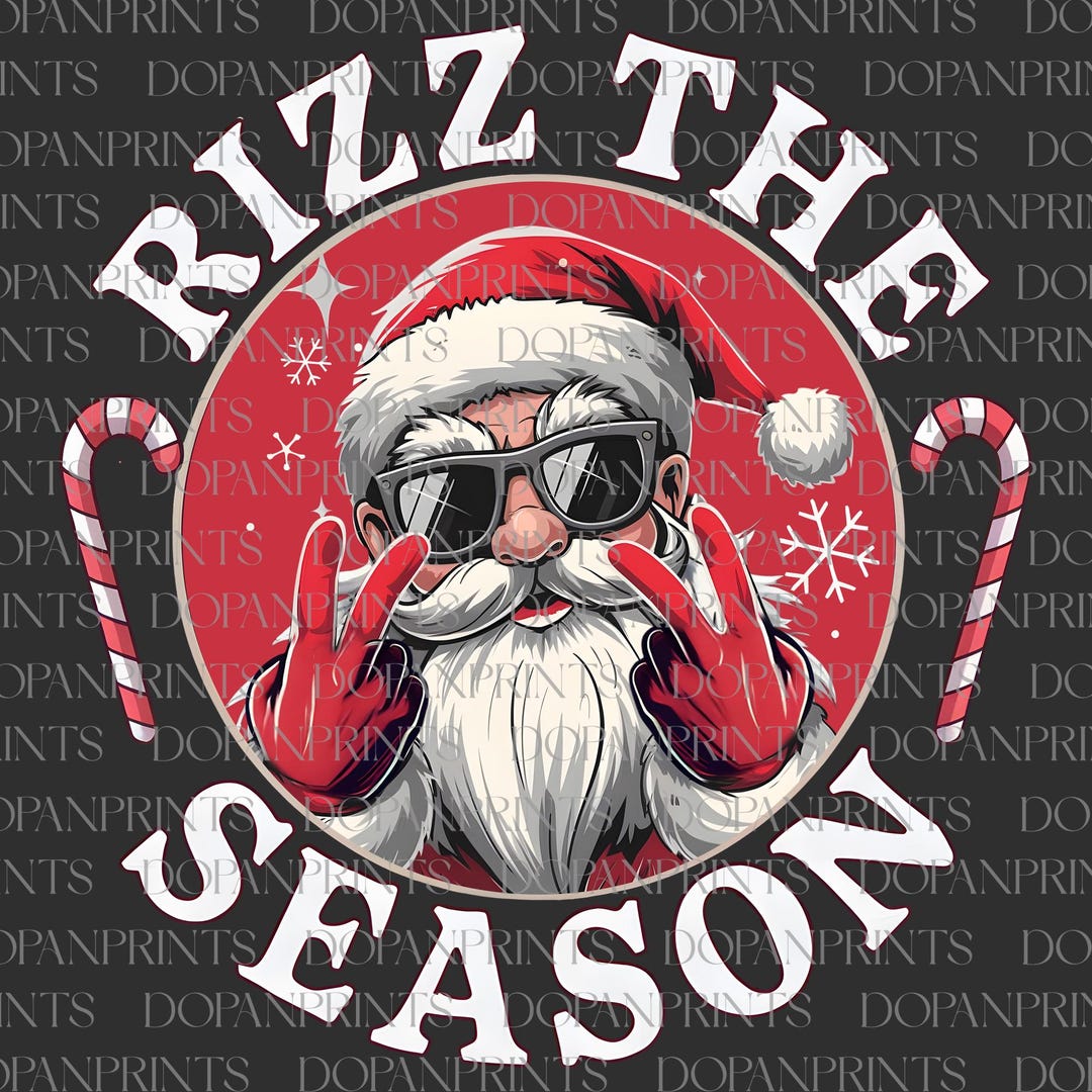 Rizz the Season Png, Merry Rizzmas Png, Santa Claus Rizz Png, Skibidi ...