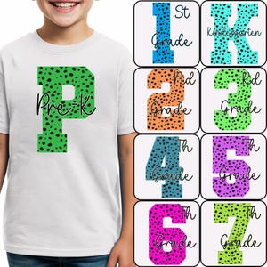 Checkered Neon Back To School PNG Bundle, Kindergarten Pre-K 1st 2nd 3rd 4th Grade Png, Leopard First Day of School Png, Hand Drawn,Colorful