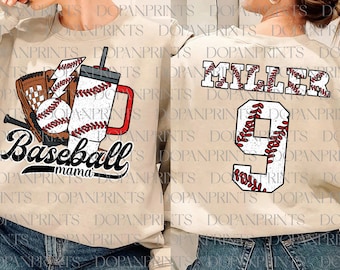 Custom Baseball Mama Png, Baseball Mom Png, Mama Game Day Png, Baseball Number And Alphabet Png, Mama Lightning Bolt Png, Gift For Player