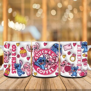 3D aufgeblasene Karikatur Valentine 11 Unze Becherverpackung Png, 3D Puffy Valentine Kaffeetasse, glücklicher Valentinstag 11 Unze Becherverpackung, Liebe XOXO Sublimation