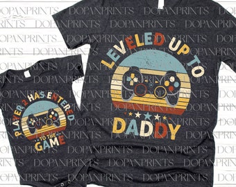Bundel genivelleerd tot Daddy Svg, Entered The Game Svg, Dad and Son Svg, Happy Father's Day, New Dad Svg, retro videogames spelen, cadeau voor papa