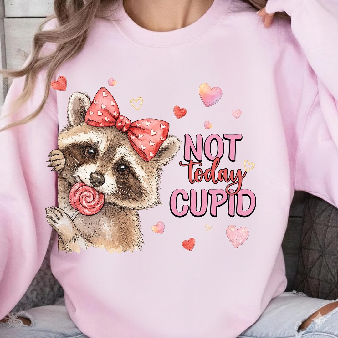 Cupid Raccoon Not Today Cupid PNG, Raccoon Valentine Png, Girly Raccoon Valentine's ...
