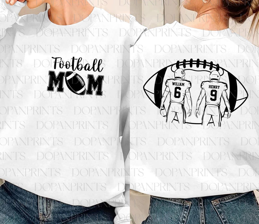 Bundle Custom Football Mom Png, Personalized Text and Number Png, Game ...