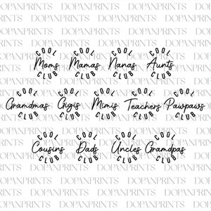 Bündel Cool Moms Club SVG, Mama Leben Png, Happy Mother's Day SVG, Cool Club Service, Retro Vintage Mama Design, Cool Aunts Club Service, Geschenk für Oma