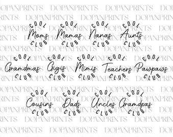 Pacchetto Cool Moms Club Svg, Mom Life Png, Felice Festa della Mamma Svg, Cool Club Svg, Retro Vintage Mama Svg, Cool Aunts Club Svg, Regalo per la nonna