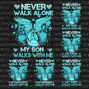 Bundle Niemals alleine gehen, mein Sohn geht mit mir Png, Mama Himmel Png, In Erinnerung an Png, Engelsflügel, nie vergessen, Beileid Himmel, Verlust von Papa