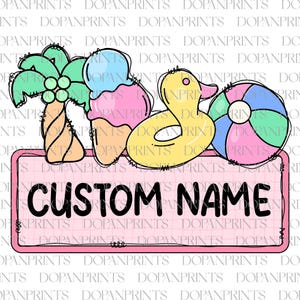 Choses d'été personnalisées pour filles avec plaque signalétique PNG, Summer Vibes Png, conception de chemise amusante pour enfants d'été à l'extérieur, sublimation de l'heure d'été preppy