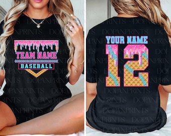 Custom Baseball Team Png, Baseball Mama Drip Png, Baseball Coquette Bow Png, Game Day Shirt, Baseball Ice Cream Drip Png, Gift For Player