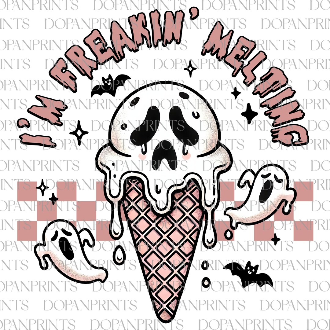Im Freakin Melting Png, Ice Cream Ghost Halloween, Skull Png, Funny ...