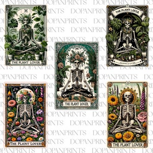 Bundle squelette amoureux des plantes Png, carte de tarot drôle de maman Png, Png heureuse fête des mères, chemise de maman Witchy Vibes tête de mort, motif floral squelette de maman
