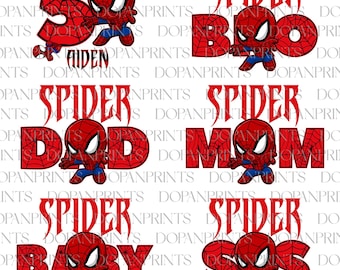 Custom Superhero Family PNG, Cartoon Movies Png, Family Matching Shirts, Family Party PNG, Mother's Day, Mom And Kid Png, Birthday Trip PNG