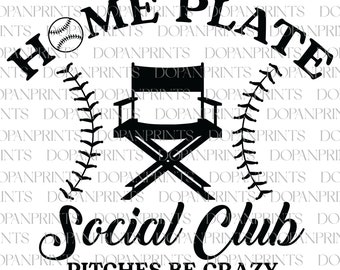 Home Plate Social Club Pitches be Crazy Svg, Baseball Mom Svg, Baseball Mama Svg, Mother's Day, Gift For Mom, Baseball Game Day,Cricut Files