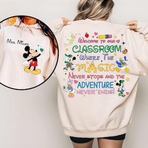 Nome personalizado Professor Png, Bem-vindo à nossa sala de aula Png, Volta às aulas Png, Jardim de infância, Moletom com capuz para professor de rato, Primeiro dia de aula