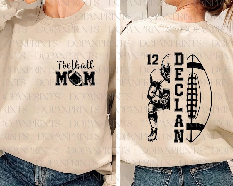 Bundle Custom Name and Number Football Svg, Retro Sport, Personalized ...
