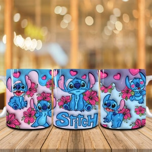 Niedliche Valentinstag 11oz Becherverpackung, 3D aufgeblasene blaue Valentinstag 11oz Becherverpackung, glücklicher Valentinstag Png, geschwollener 3D Cartoon Valentinstag Becher Design