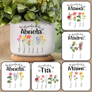 Bundle personnalisé Png jardin de grand-mère, fleur de mois de naissance Png, pot de plante de jardin de maman, fleurs Madre Png, aquarelle de fleurs, fête des mères Png