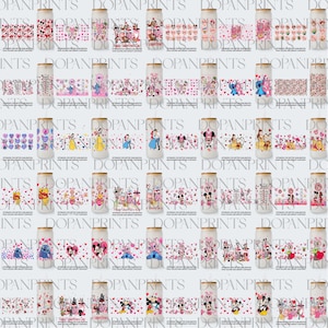 Bundle 35+ Cartoon Valentine 16oz Glass Can Wrap Png, Couple Tumbler, Magical Heart Valentine, Happy Valentines Day 16oz Libbey Can Glass