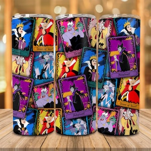 Halloween Witch 20oz Skinny Tumbler Png, Villain Gang, Spooky Season, Halloween 20oz Tumbler Wrap, Tarot Card Witchy Tumbler,Fall Autumn Png