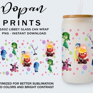 Cartoon Emotions Friends 16oz Libbey Can Glass Png, Mental Health Png, Speech Therapy, Today I Feel 16oz Glass Can Png, PNG Digital Download