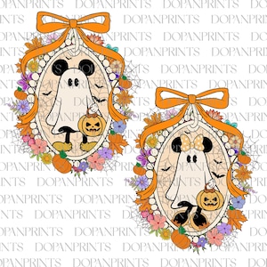 Mouse Halloween Png Bundle, Coquette Ribbon Magic Heart Mirror Png, Mouse Scary Png, Ghost Pumpkin Halloween, Halloween Party,Trick Or Treat