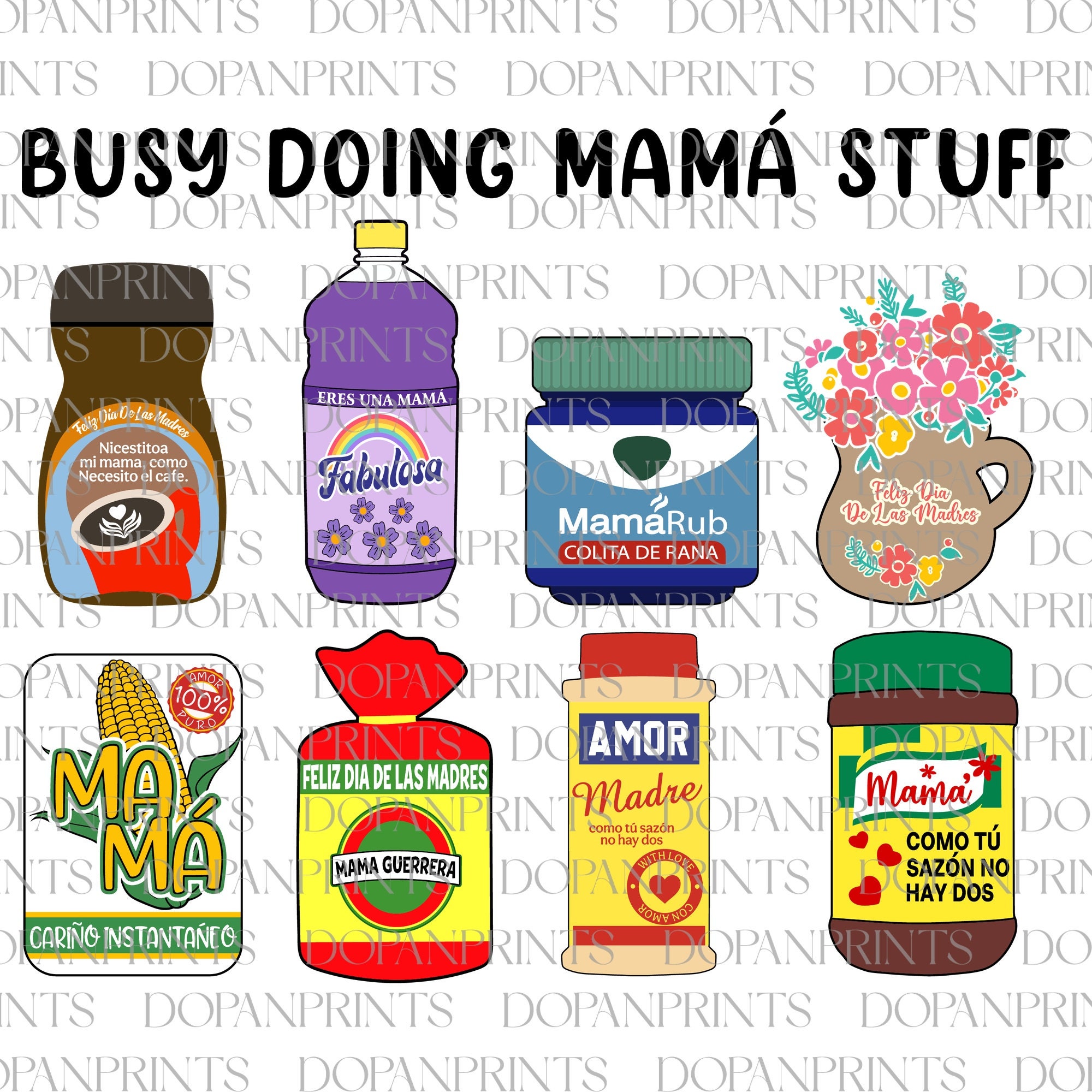 Mama Topper Multipack Svg Png, Retro Madre Svg, Busy Doing Mamá Stuff Svg, Happy Mother's Day Svg, Gif For Mom, Easy to Use, File For Cricut