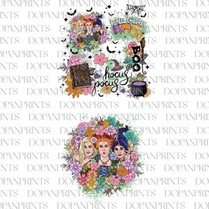Bundle Retro Floral Halloween Png, Boo Png, Trick Or Treat, Halloween Witch Png, Spooky Season Png, Halloween Autumn Flower, Witches Sisters