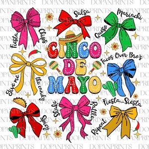 Cinco De Mayo Coquette Bow Png, Nacho Average Fiesta, Mexican Festival 2025 Png, Mexican Hat Png, Margarita Tacos Png, Mexican Party Shirt
