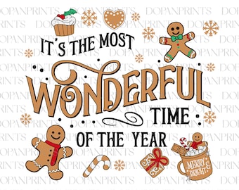 The Most Wonderful Time of The Years Svg, Ginger Bread Svg, Merry Christmas Svg, Christmas Cookie, Xmas Holiday, Drink And Food Svg