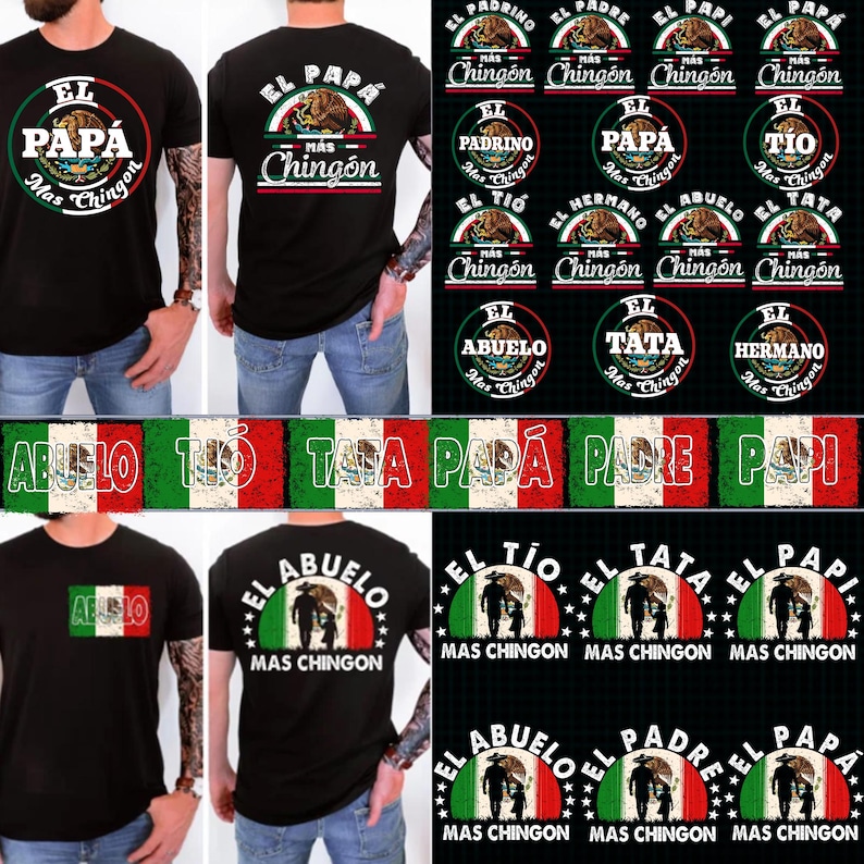 Bundle El Papa Mas Chingon Png, Dia Del Padre Png, Papá Png, Happy Father's Day Png, Eres Mi Heroe Png, Gift For Dad, Funny Spanish Gift imagen 1