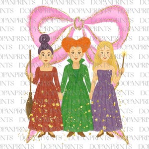 Preppy Halloween Coquette Png, Halloween Witches Bow Png, Ghost Png, Spooky Season Png, Halloween Sisters, Witches Sisters, Witch Squad Png