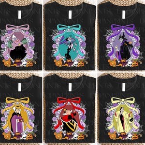 Cartoon Magical Mirror Bow Png Bundle, Villain Princess Coquette Png, Family Vacation Png, Family Trip, Watercolor Villain Coquette Bow Png