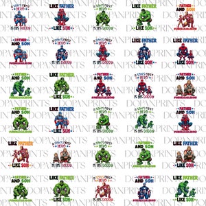 Bundle 30+ Like Father Like Son Png, Daddy and Son Png, Happy Father&#39;s Day, Dad Life Shirt, Dad And Child Matching, Super Father Sublimation