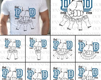 Bundle Best Dad Ever Svg, Custom 1-10 Hands Father's Day Svg, Fist Bump Set Svg, Father's Day Png, Dad Hand Fist Bump Svg, Gift For Daddy