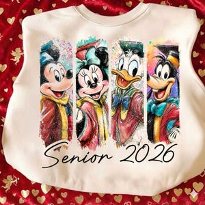 Senior 2026 Png, Family Senior Trip Graduation, Cartoon Class Of 2026 Graduation PNG, Mouse And Friends Graduation Png, Senior Hand Drawn