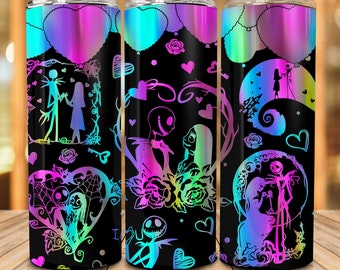 Valentine Cartoon 20oz Skinny Tumbler, Couple Valentine Tumbler Png, Happy Valentine's Day 20oz Tumbler Wrap Png, Love Valentine Sublimation