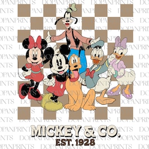 Familie-uitstapje 2025 Svg, geruite muis en vrienden Svg, familievakantie Svg, Magical Kingdom Svg, retro stripfiguur Svg, bestand voor Cricut