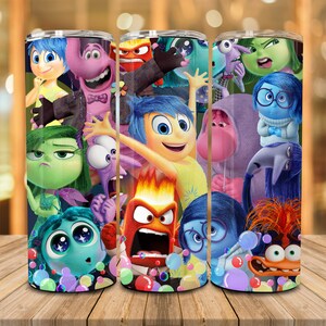 Cartoon Emotionen Freunde 20 Unzen Skinny Tumbler, psychische Gesundheit, Sprachtherapie, heute fühle ich mich Tumbler Png, Full Tumbler Wrap Digital Download