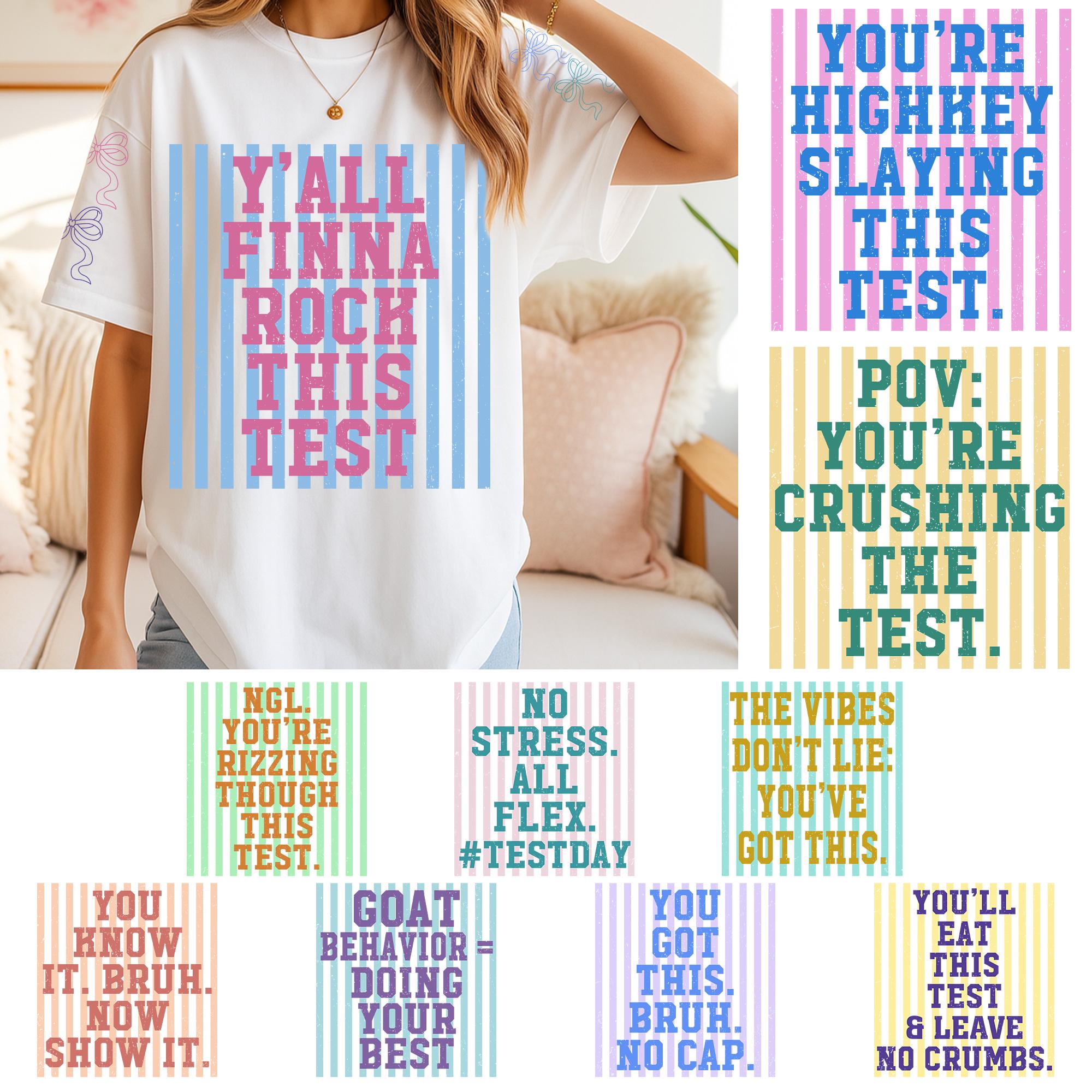 Preppy Test Striped Preppy Test Day PNG Bundle, Gen Z School Testing Day Png ...