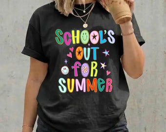 School Out For Summer Png, Neon Last Day of School Png, Kids Summer Break, Preppy Summer Teacher Png, Trendy Beach Vibes, End of Year School